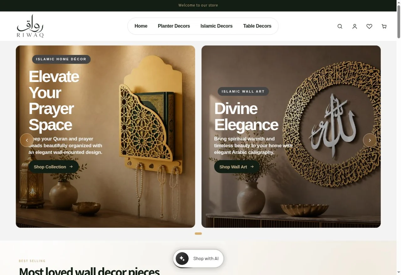 Riwaq homepage captured from the client website